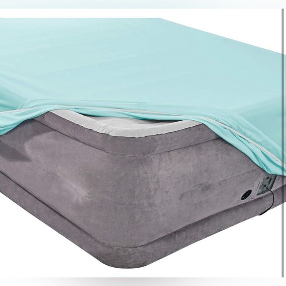 Light Blue Twin Fitted Sheet, Extra Deep Pocket Fitted Sheet Twin Size - Picture 5 of 7